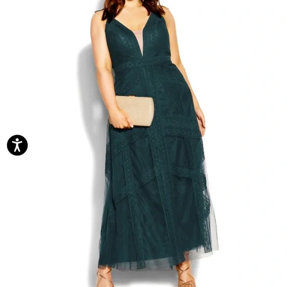 City Chic Dresses Divine Whimsy Maxi Dress Emerald Poshmark